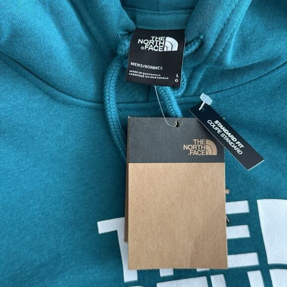 The North Face Hoodie Mens Large Half Dome Fleece Logo Pullover Shady Blue - Picture 6 of 9